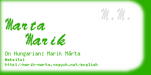 marta marik business card